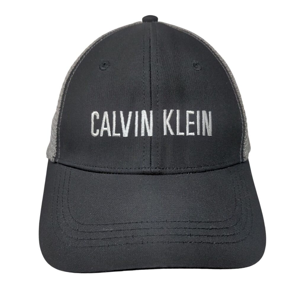 Calvin Klein Snapback Mesh Back Trucker Hat Black One Size Colorblock